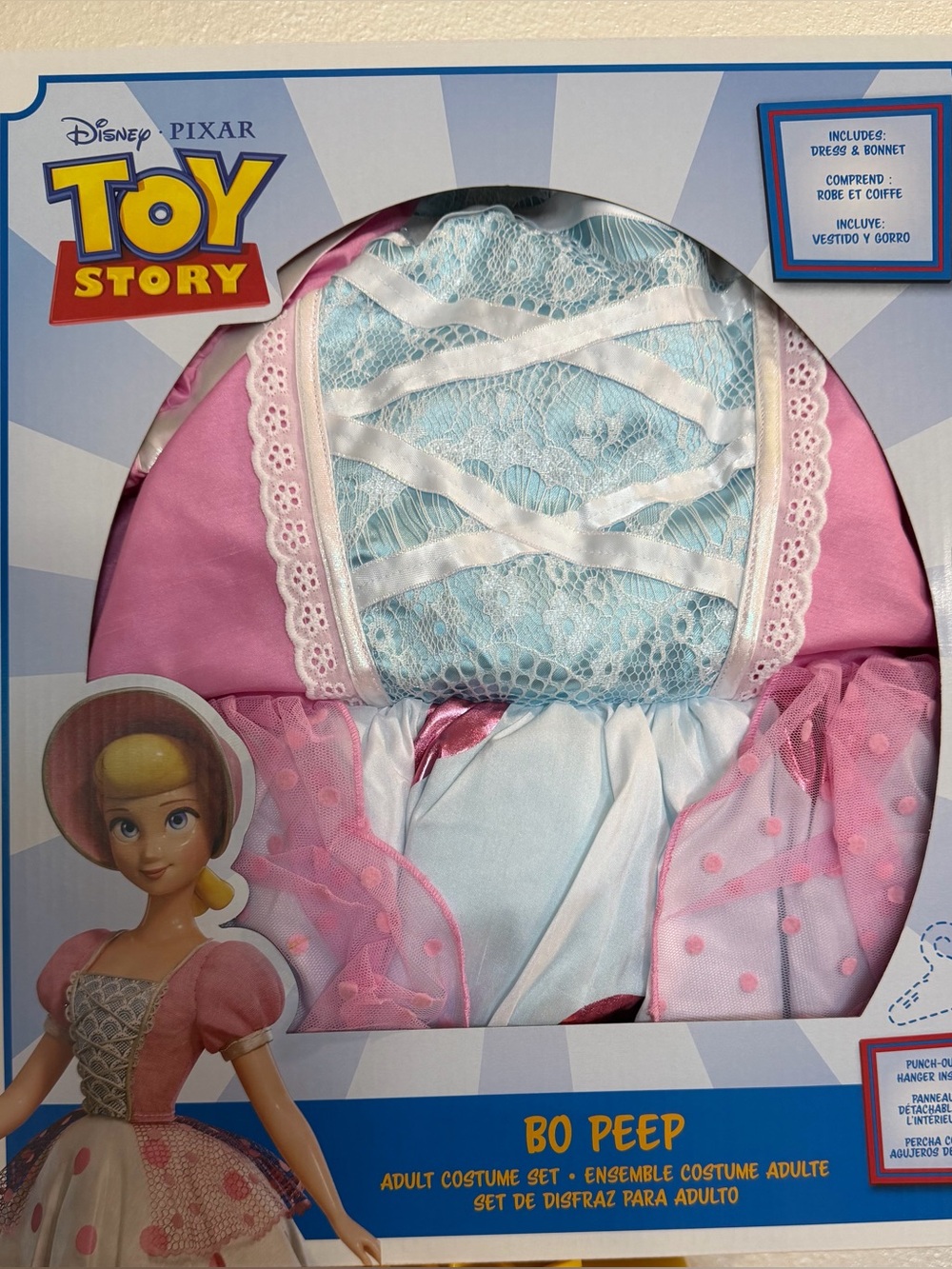 Disney Toy Story Bo Peep Pink & Blue Costume Dress Set Halloween Women
